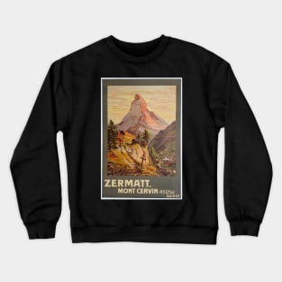 Zermatt,Mont Cervin,Ski Poster Crewneck Sweatshirt